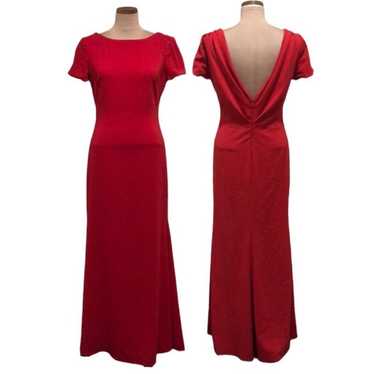 Badgley Mischka Cascade Gown Size 12 Red Formal M… - image 1