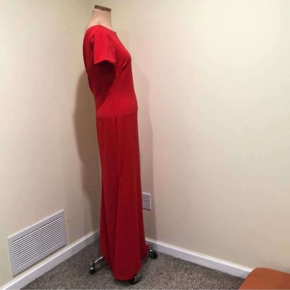 Badgley Mischka Cascade Gown Size 12 Red Formal M… - image 3