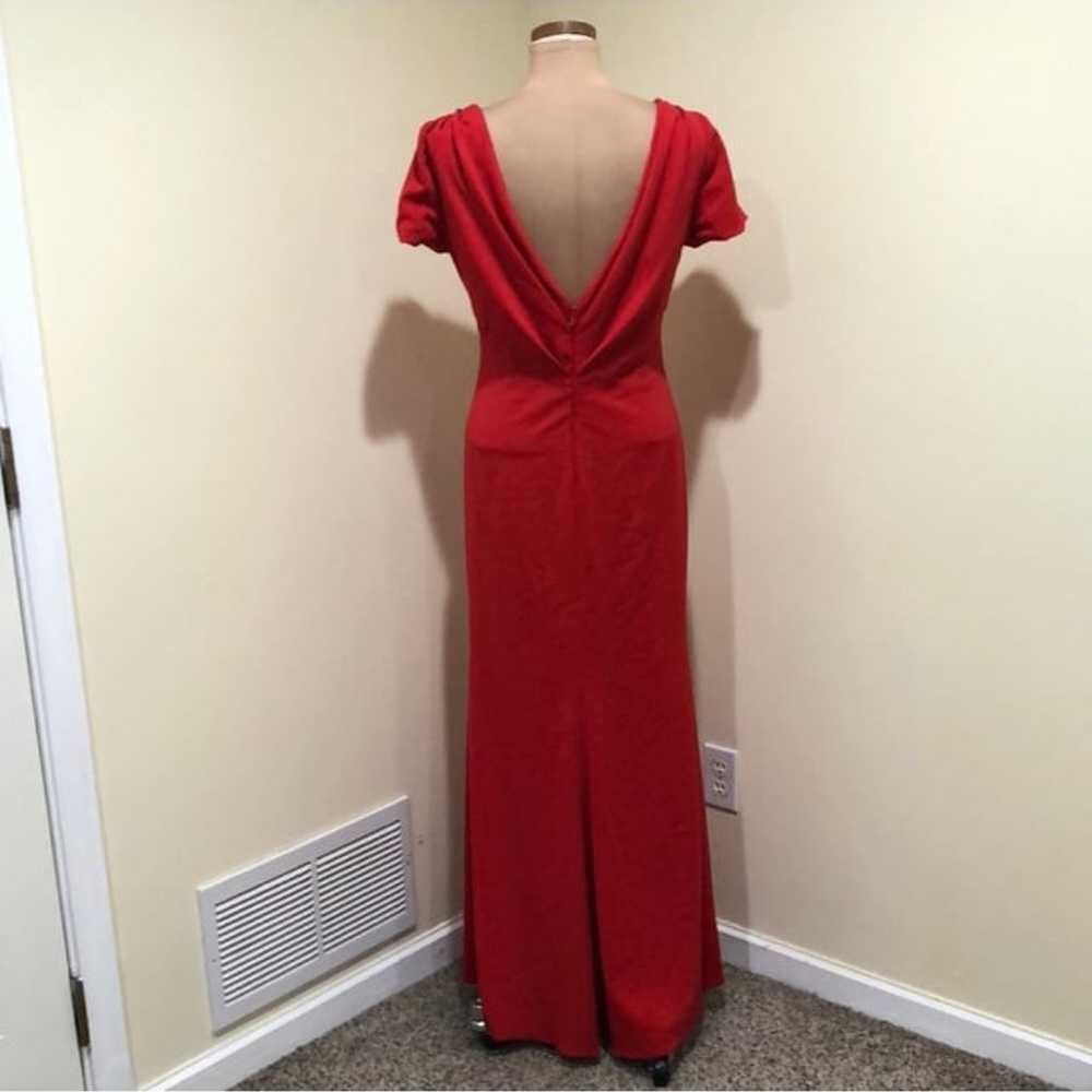 Badgley Mischka Cascade Gown Size 12 Red Formal M… - image 4