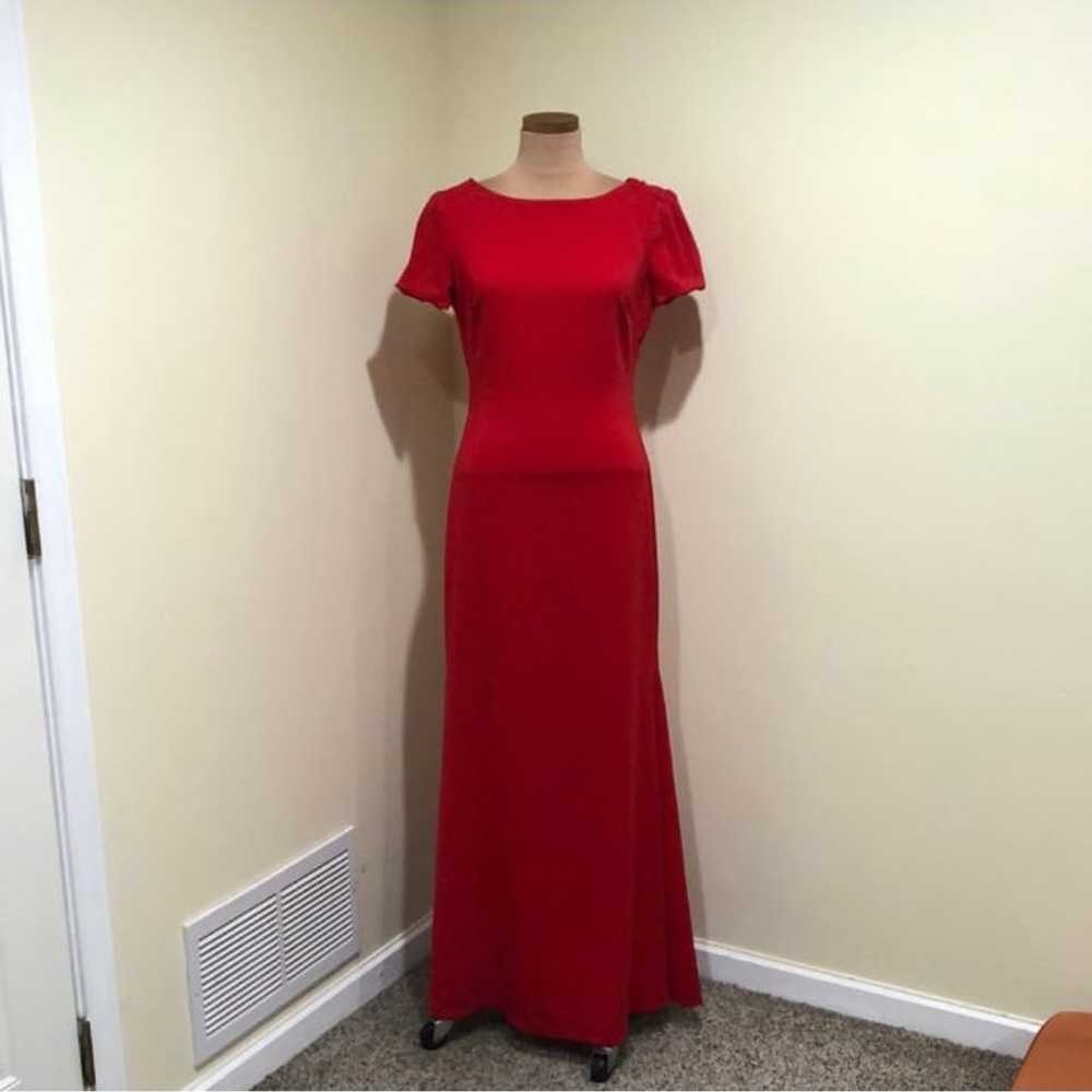 Badgley Mischka Cascade Gown Size 12 Red Formal M… - image 8