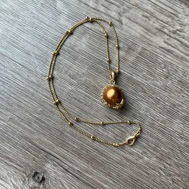 Vintage Golden Pearl Starfish Necklace