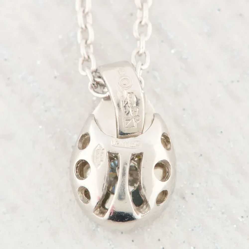 Second Hand Platinum Diamond Teardrop Pendant & C… - image 7