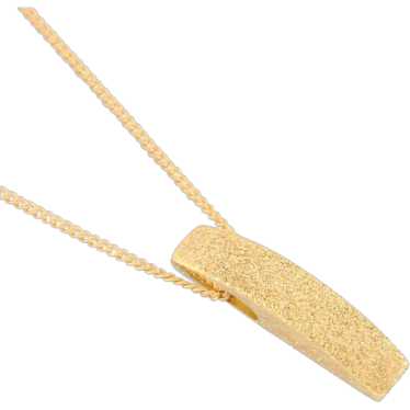 Second Hand 18ct Gold Bar Pendant & Chain