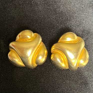 Vintage KJL Kenneth Jay Lane Gold Tone Modernist … - image 1