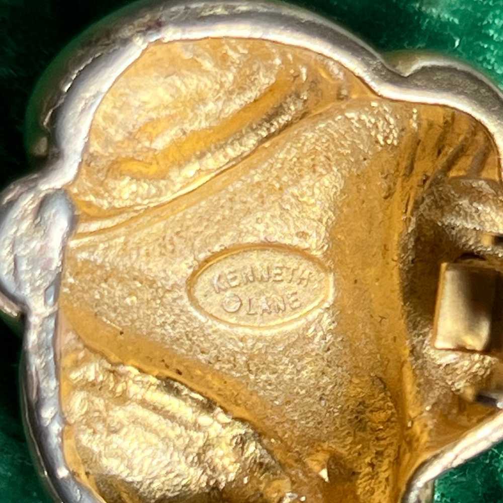 Vintage KJL Kenneth Jay Lane Gold Tone Modernist … - image 5