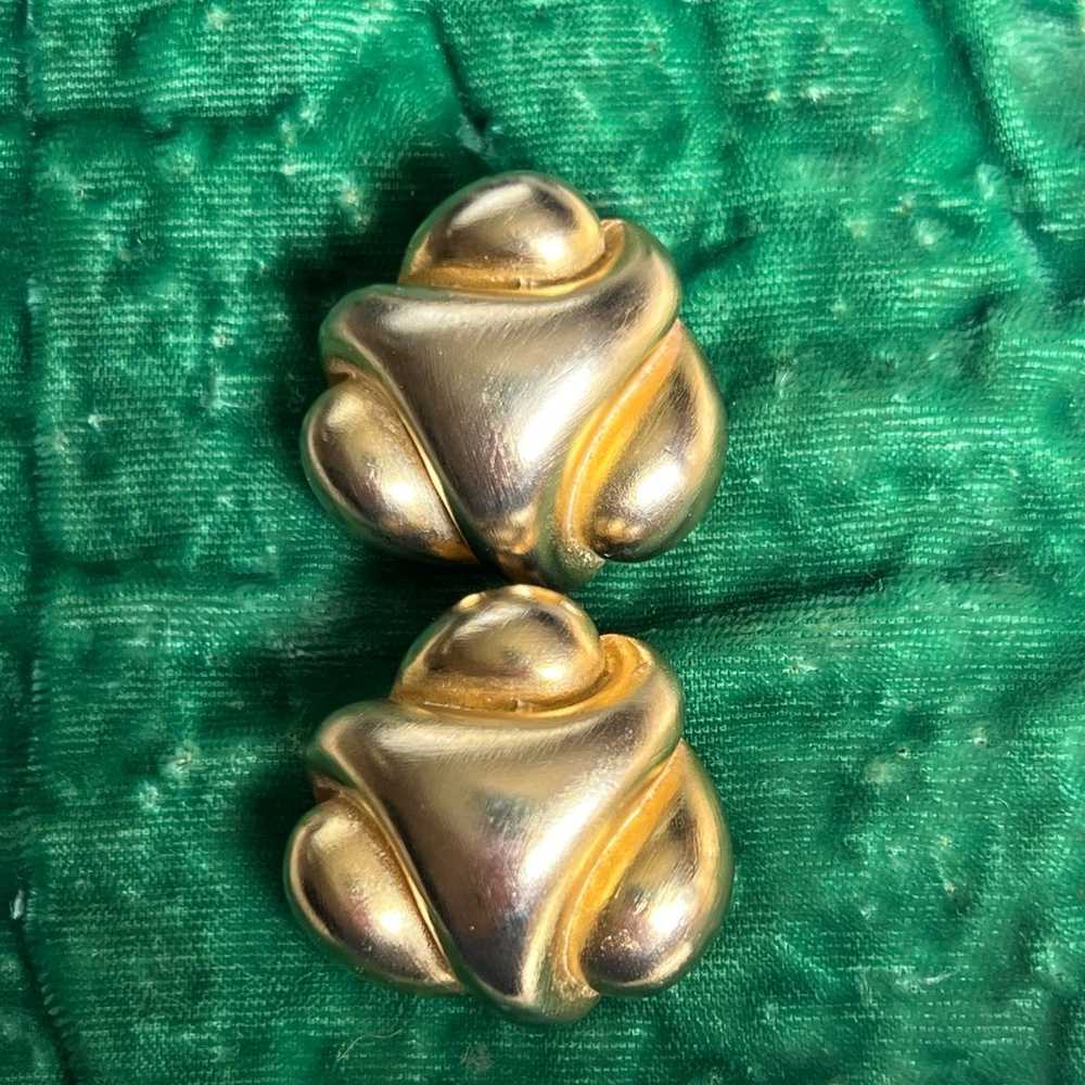 Vintage KJL Kenneth Jay Lane Gold Tone Modernist … - image 6