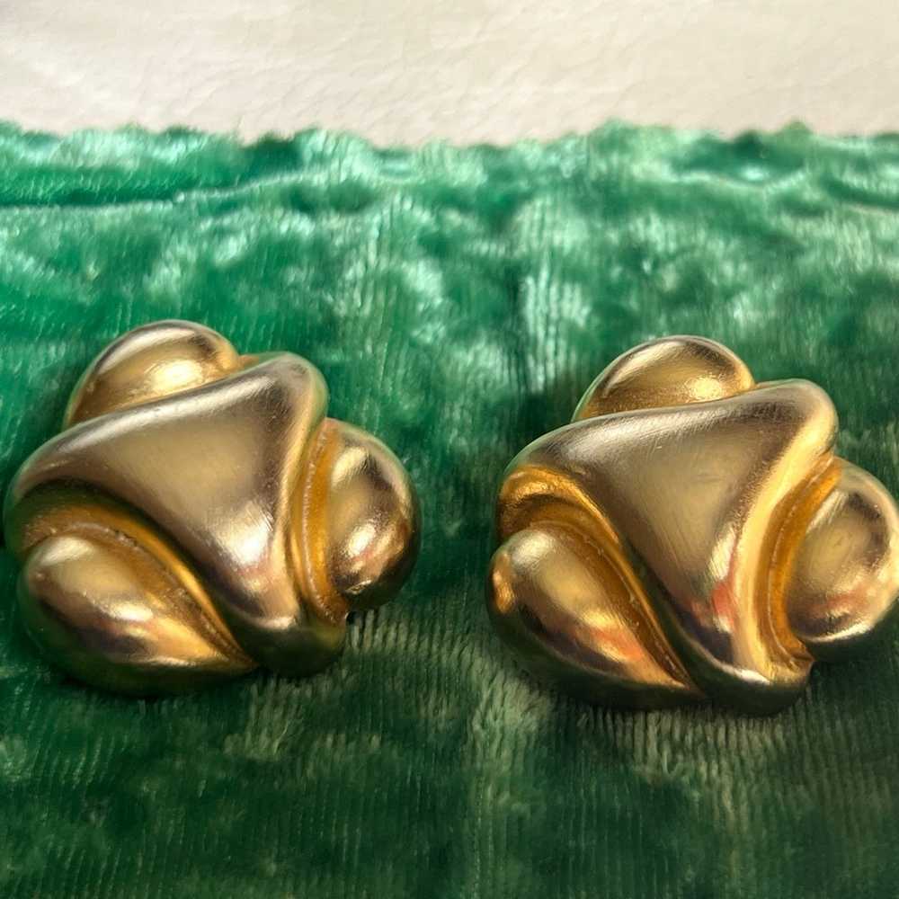 Vintage KJL Kenneth Jay Lane Gold Tone Modernist … - image 7
