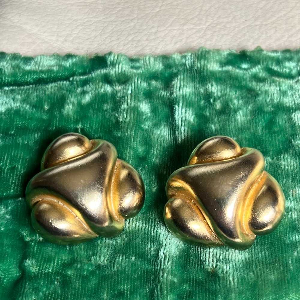Vintage KJL Kenneth Jay Lane Gold Tone Modernist … - image 8