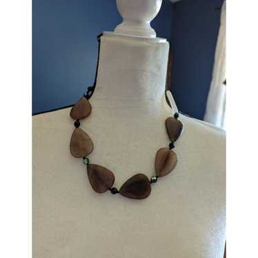 Vintage Womens Smoky Quartz Brown Beaded Natural A