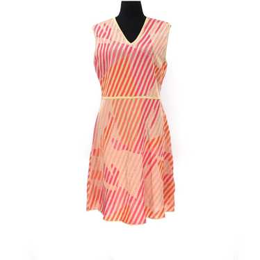 MISSONI Pink Gold Jacquard Knit Geometric Stripe D