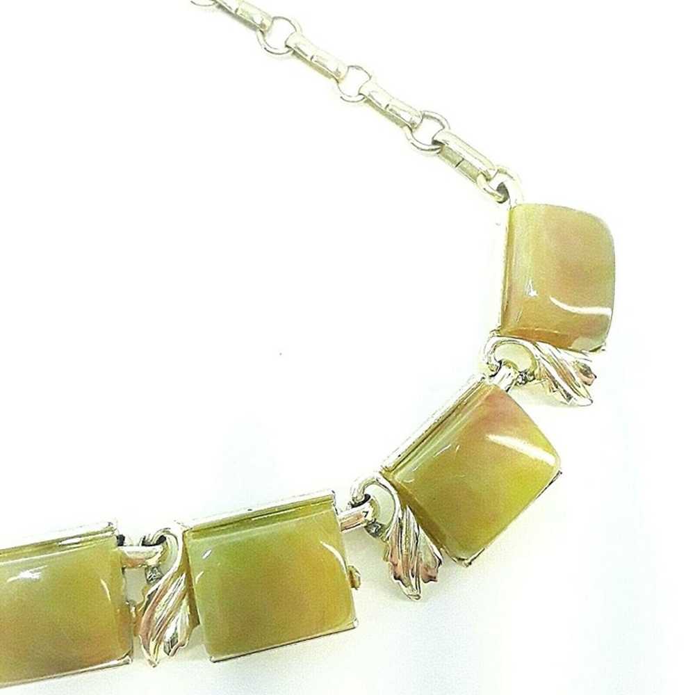 Vintage Coro Thermoset Necklace Goldtone Marbled … - image 2