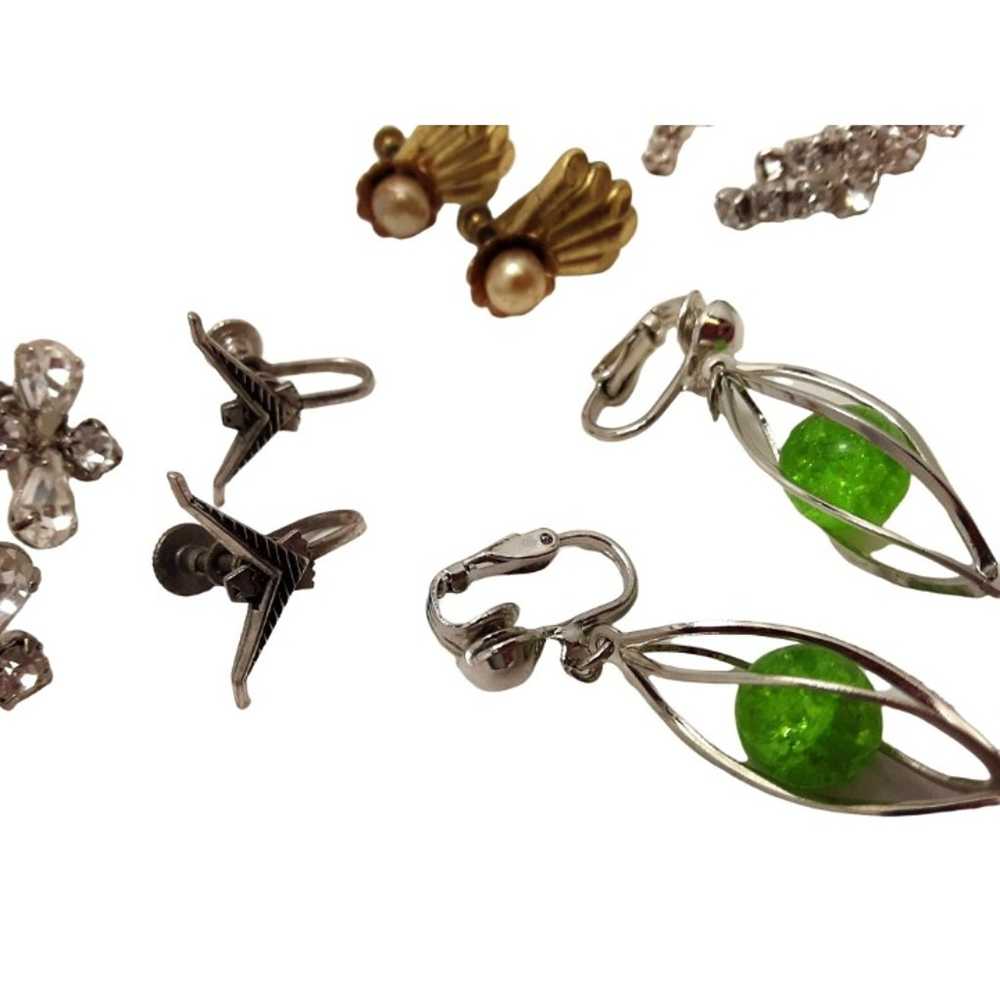 Vintage Lot of 5 Sets Screw On Earrings Costume J… - image 2