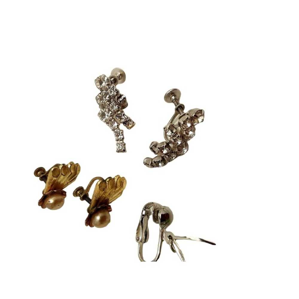 Vintage Lot of 5 Sets Screw On Earrings Costume J… - image 4