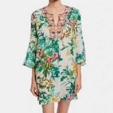 Johnny Was Workshop tropical floral print flare s… - image 1