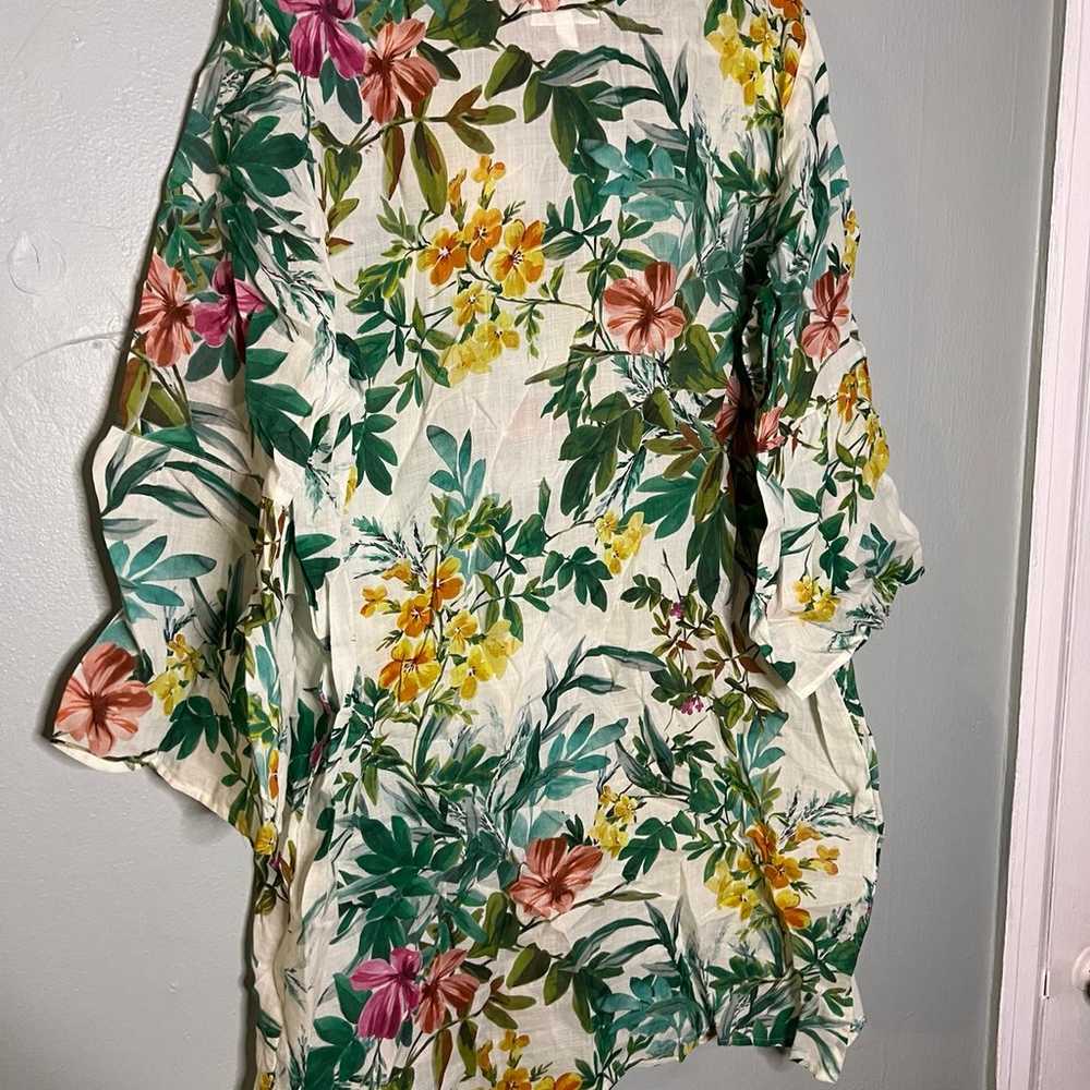 Johnny Was Workshop tropical floral print flare s… - image 8