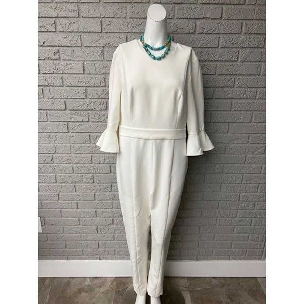 Black Halo Brooklyn Woman 3/4 Sleeve Ivory Crepe … - image 3