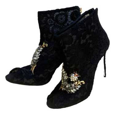 Dolce & Gabbana Taormina lace open toe boots - image 1