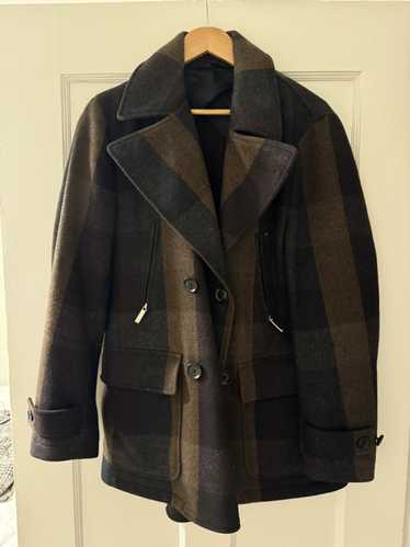 Hugo Boss Double breasted Checkered Peacoat