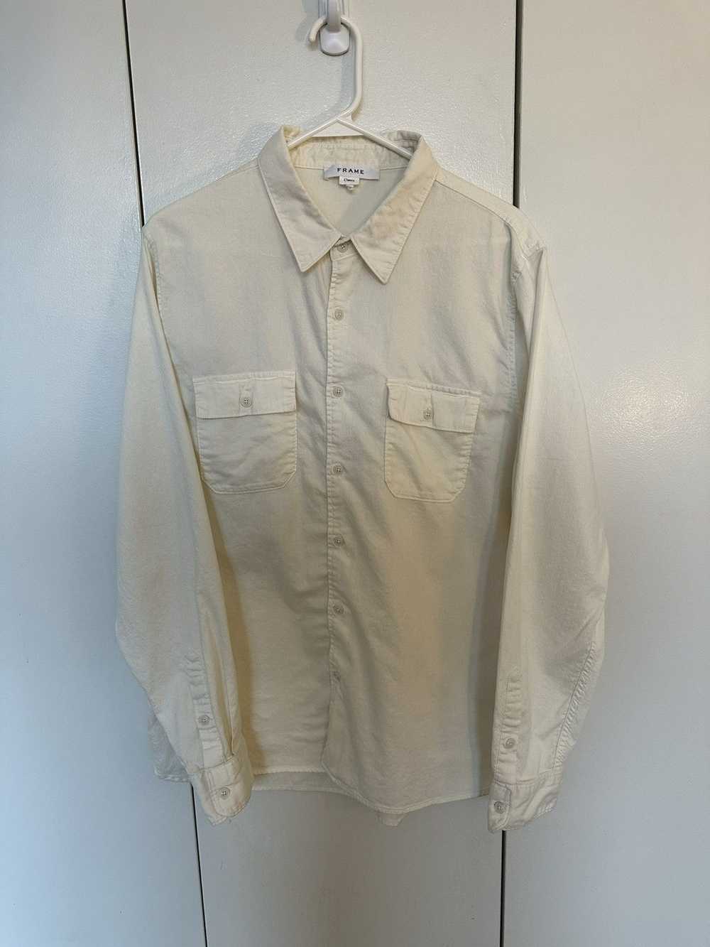 Frame White Double Pocket Button-Up Shirt - image 1