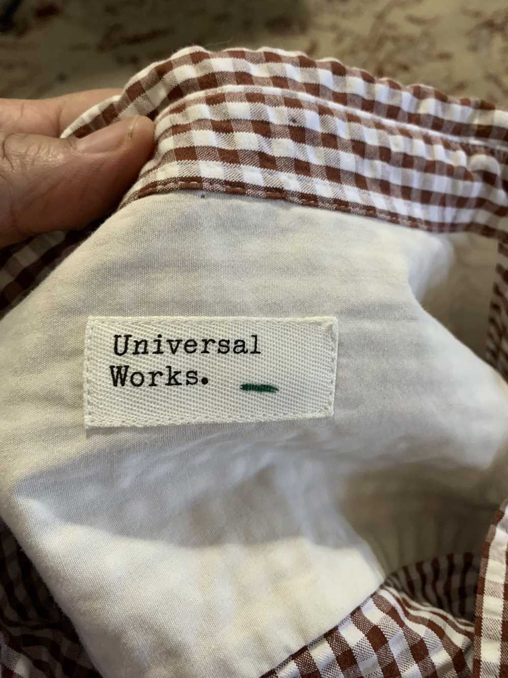 Universal Works Gingham Check Seersucker button d… - image 10