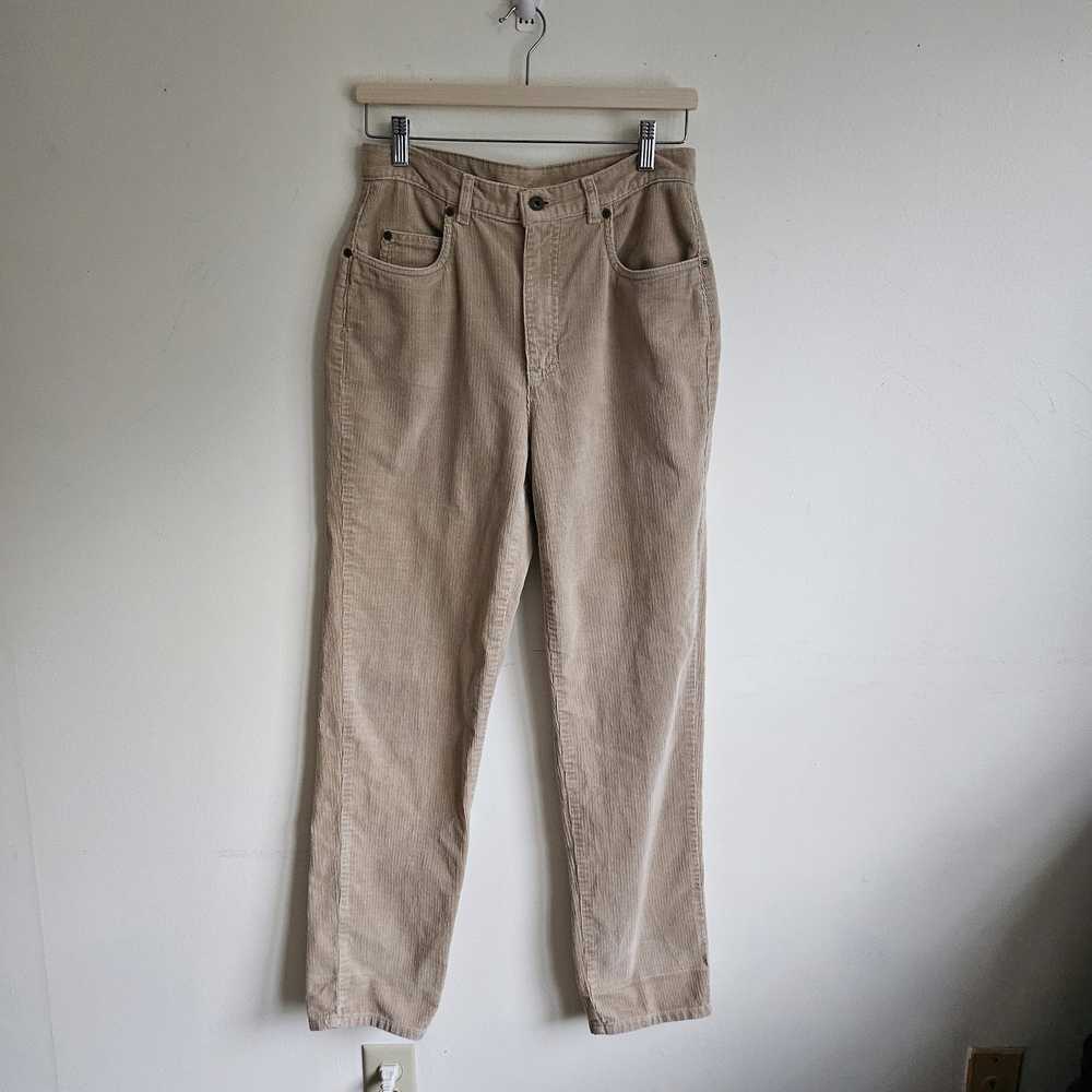 Vintage Liz Caliborn tan, high-waisted corduroy p… - image 2