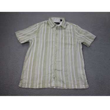 Nat Nast Nat Nast Shirt Mens M Green Linen Striped