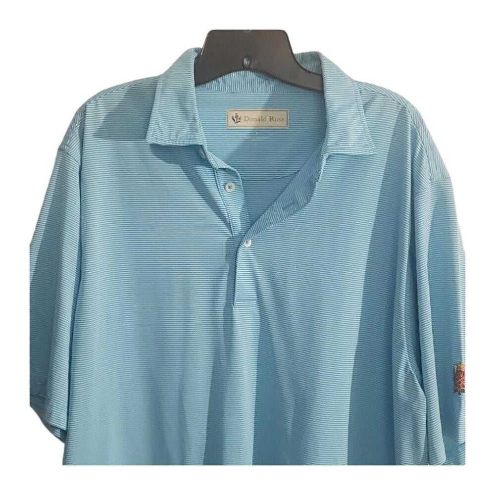 Designer CT1890 Donald Ross Aqua & White Polo shi… - image 4