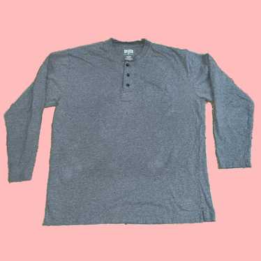 CO Cotton Gray Henley Style Classic Fit Shirt for… - image 1