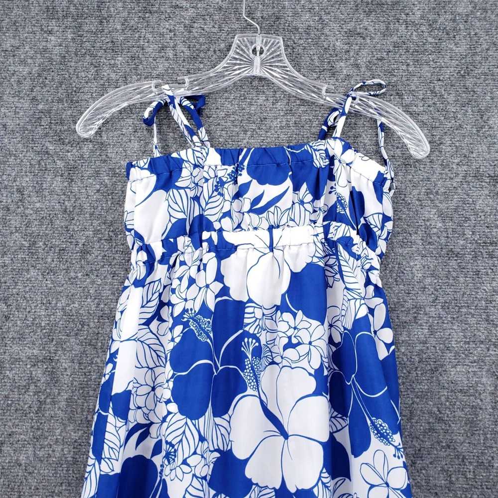 Vintage Floral Embellished Blue Maxi Trumpet Tank… - image 7