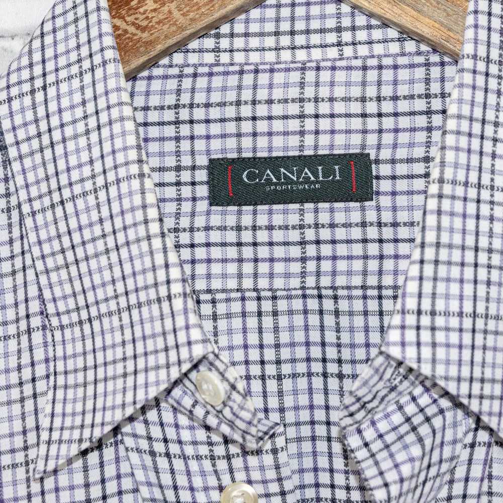 Canali CANALI Sportwear Button up Shirt Purple Bl… - image 3