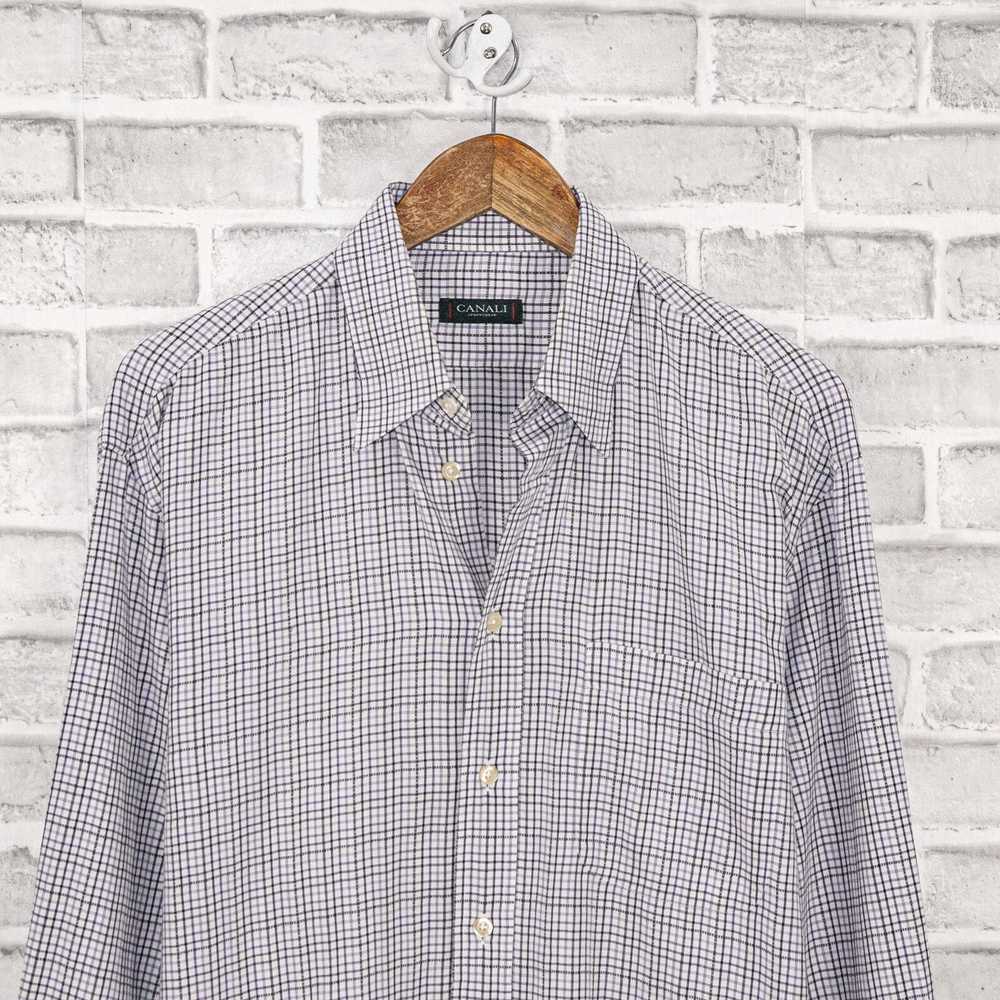 Canali CANALI Sportwear Button up Shirt Purple Bl… - image 4