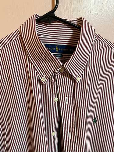 Polo Ralph Lauren Burgundy and white striped long 