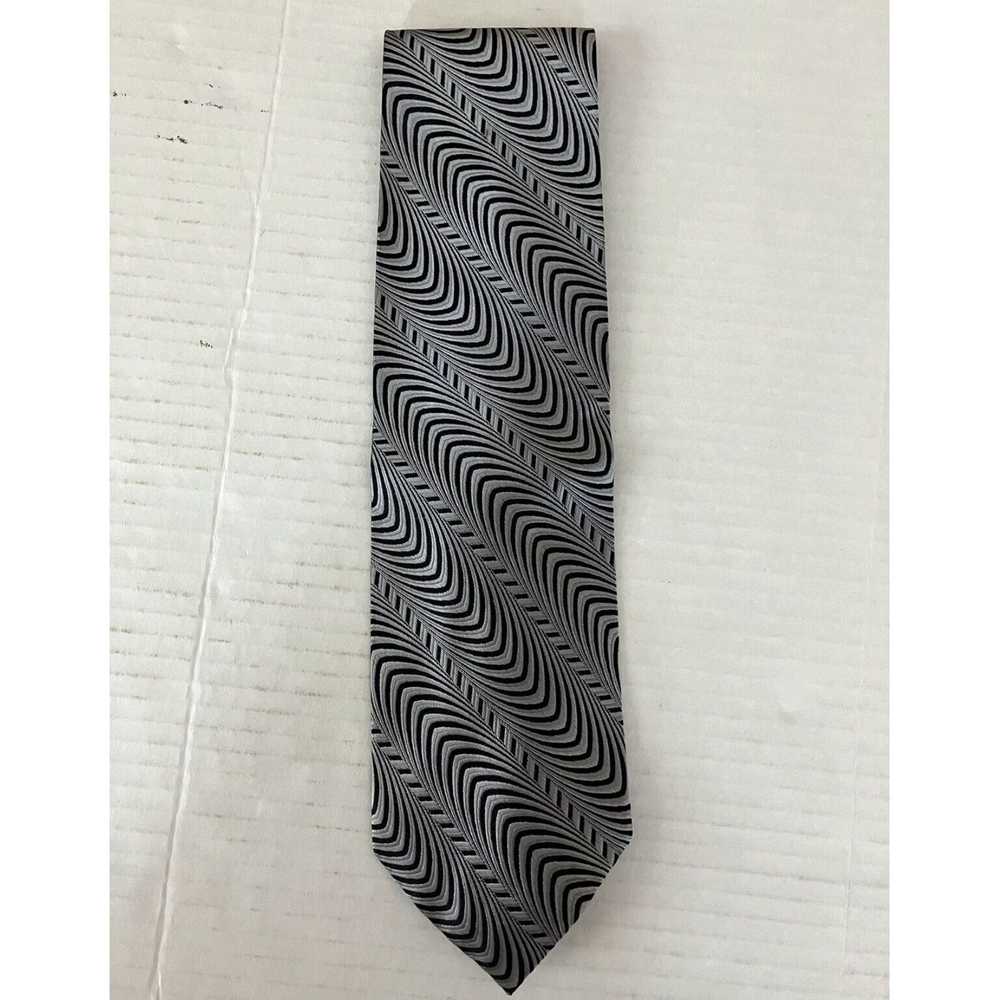 Vintage Exquisite Gray Silver Black Wavy Patterne… - image 2