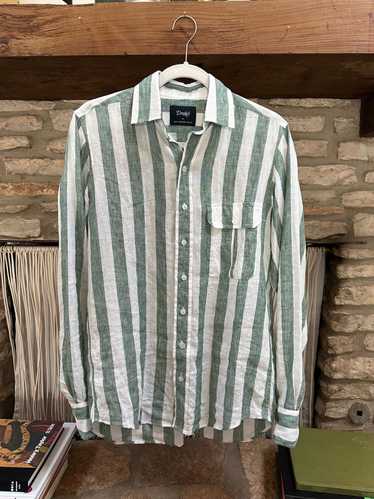 Drakes Drakes Broad Stripe Linen Shirt