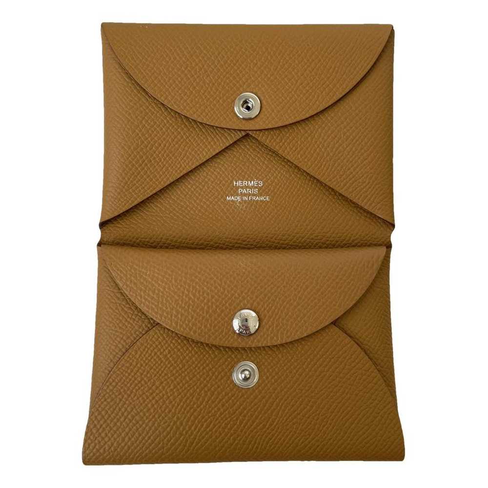 Hermès Calvi leather card wallet - image 1