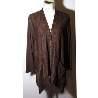 Vintage Gorgeous Brown Asymmetrical Full Zip Cove… - image 1