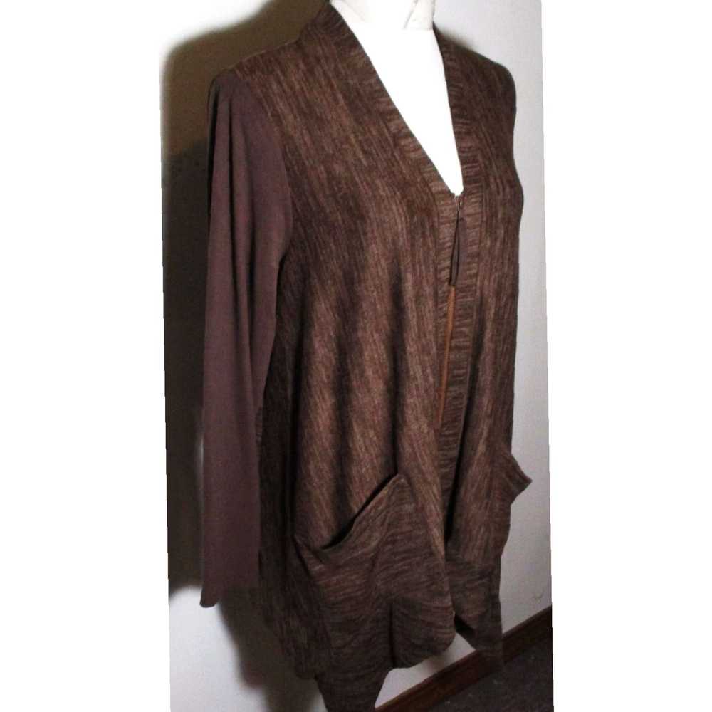 Vintage Gorgeous Brown Asymmetrical Full Zip Cove… - image 3