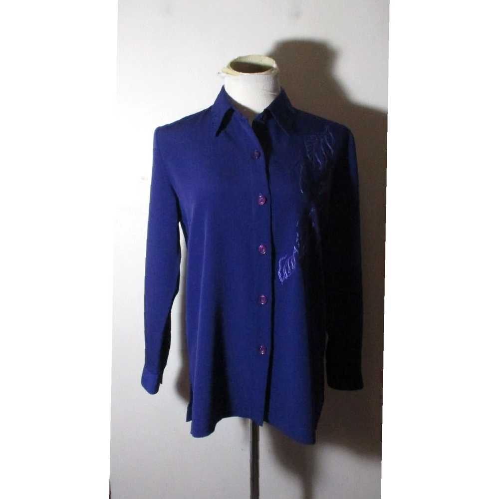 Vintage China Blue Elegant Long Sleeve Shirt for … - image 1