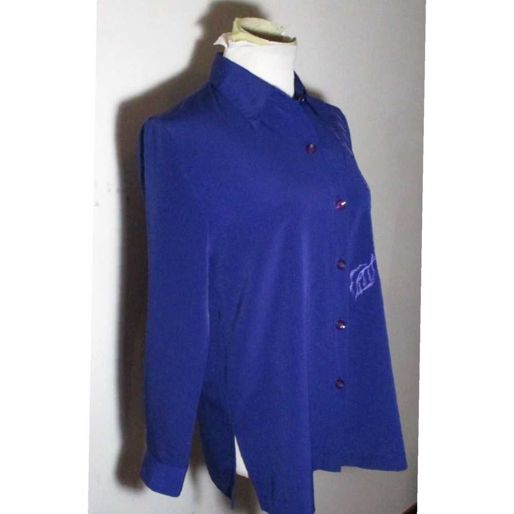 Vintage China Blue Elegant Long Sleeve Shirt for … - image 3