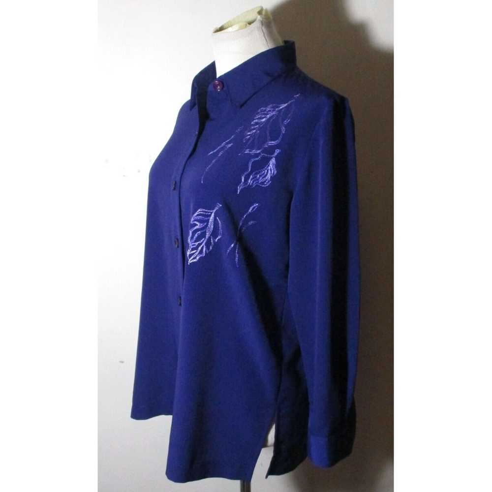 Vintage China Blue Elegant Long Sleeve Shirt for … - image 4