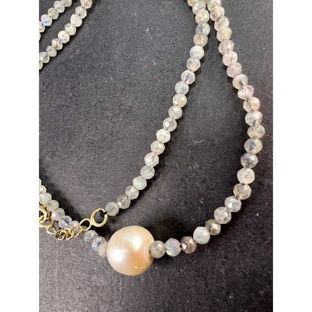 Other Labradorite and pearl necklace with sterlin… - image 10