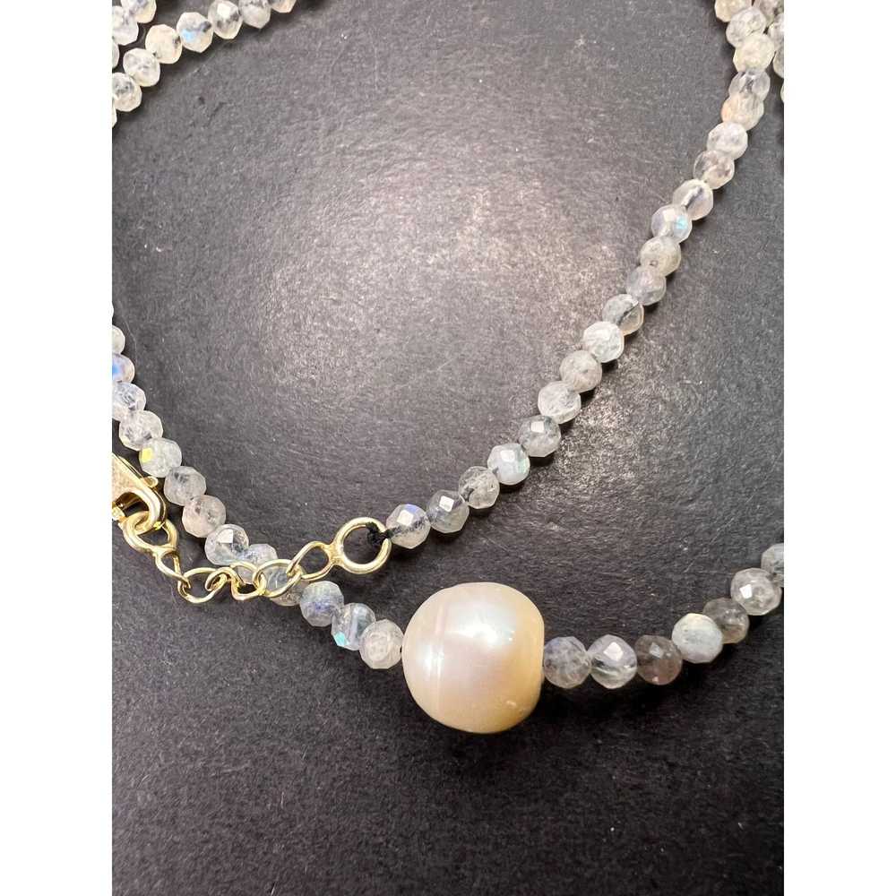 Other Labradorite and pearl necklace with sterlin… - image 11