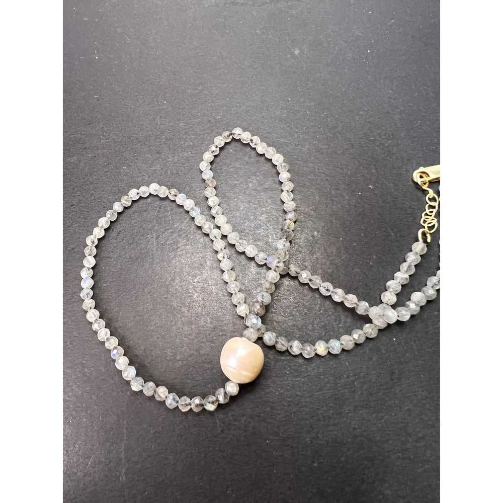 Other Labradorite and pearl necklace with sterlin… - image 4