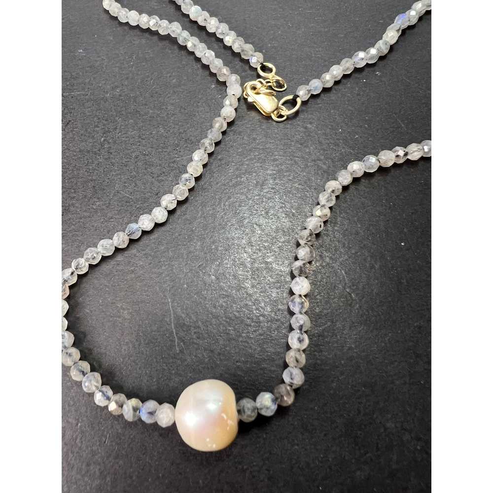 Other Labradorite and pearl necklace with sterlin… - image 5