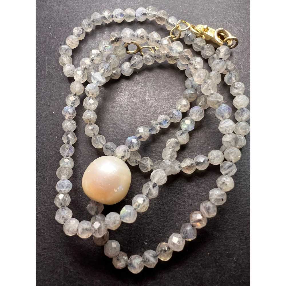 Other Labradorite and pearl necklace with sterlin… - image 8