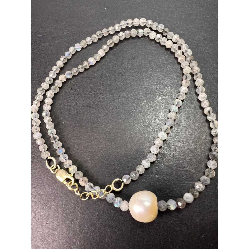 Other Labradorite and pearl necklace with sterlin… - image 9