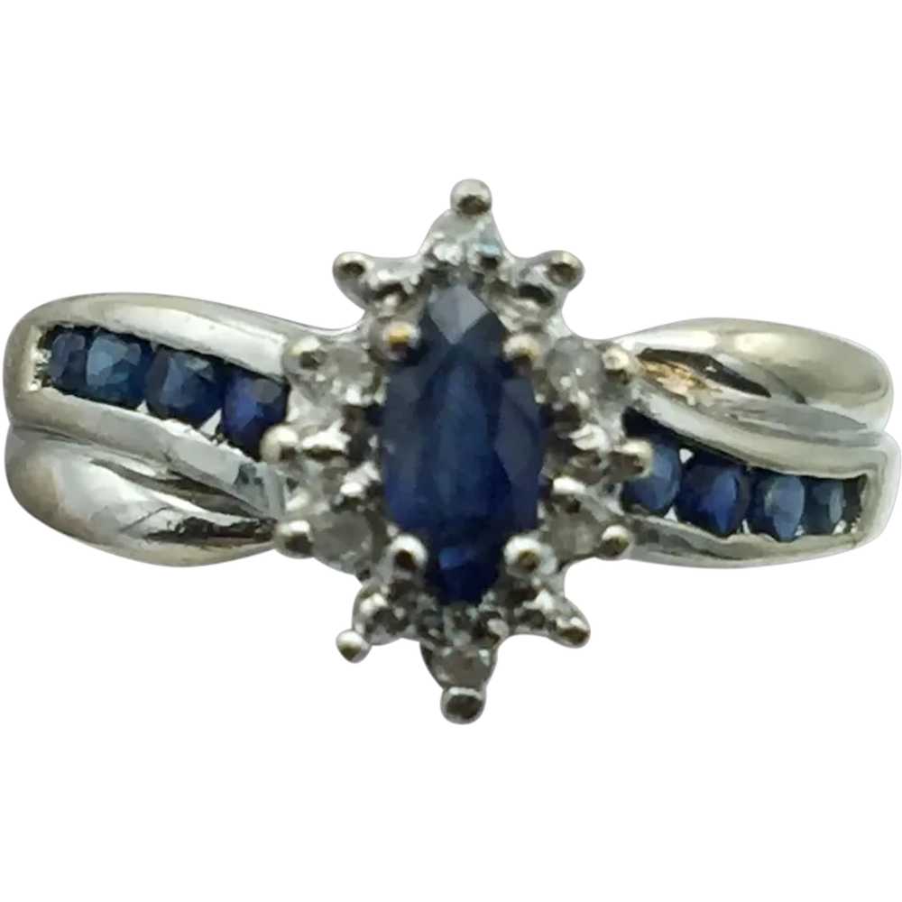 10K Sapphire and Diamond Ring - image 1