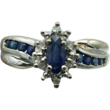 10K Sapphire and Diamond Ring - image 1