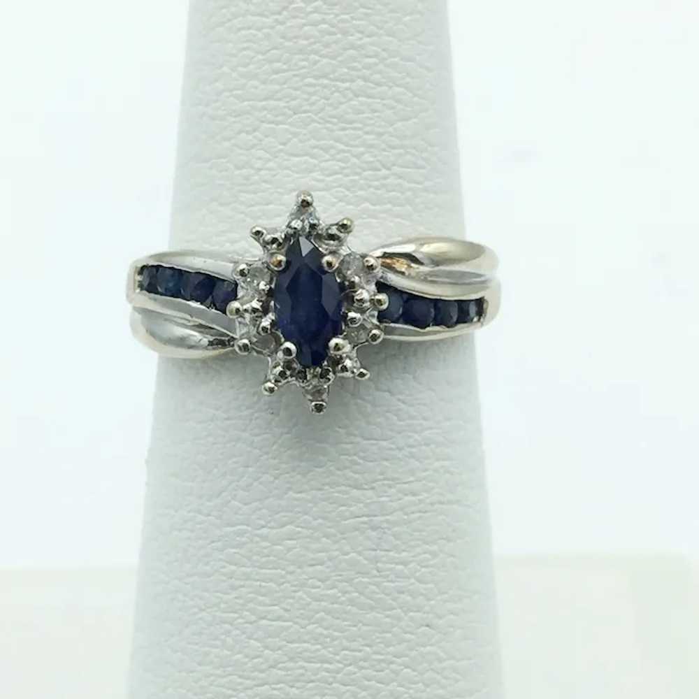 10K Sapphire and Diamond Ring - image 2