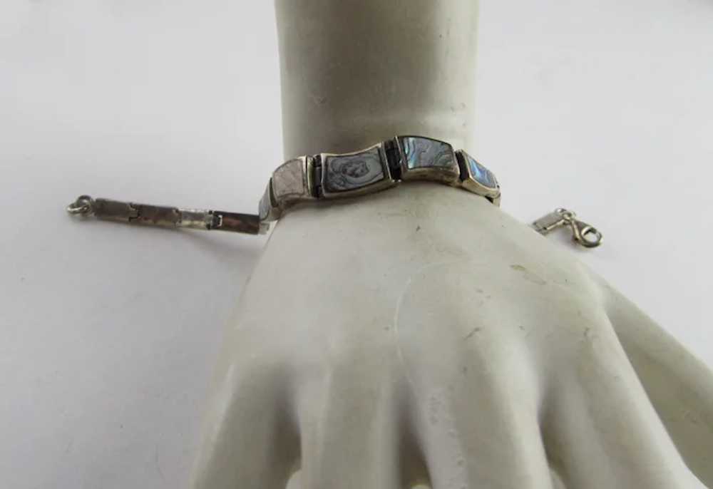 Sterling SIlver Abalone Bracelet - image 2